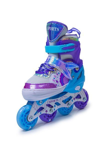 Детские раздвижные ролики 34-37 Scale Sports Mermaid подсветка колес фиолетовый фото 9