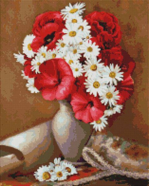 Алмазна мозаїка Brushme "Букет із польових квітів" 40х50см DBS1024 фото 1