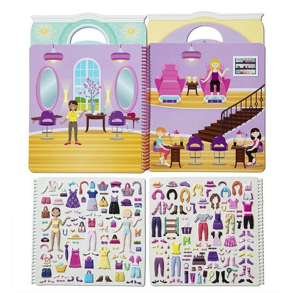 Об'ємні багаторазові наліпки з тематичним альбомом Melissa & Doug "Гламур" 196 наліпок MD19412 фото 2