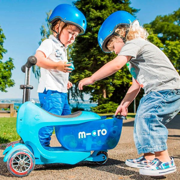Дитячий самокат - трансформер MICRO серії Mini2go Deluxe Plus Блакитний до 50 кг фото 7