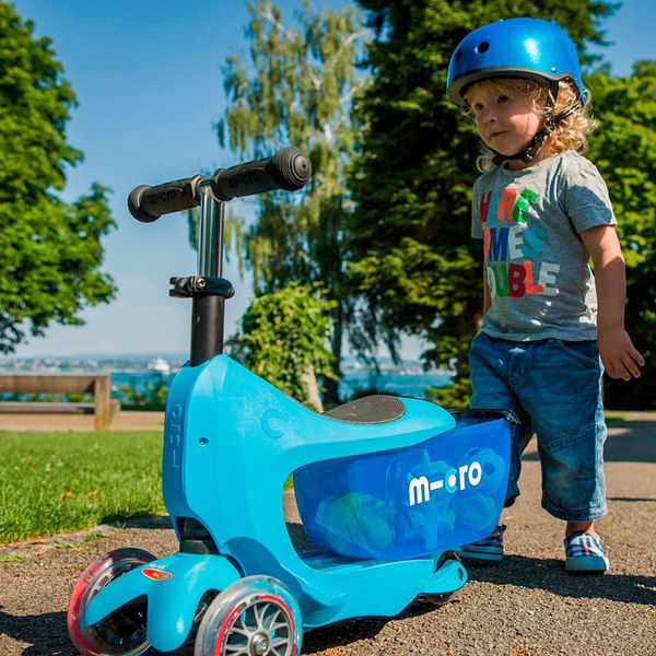 Дитячий самокат - трансформер MICRO серії Mini2go Deluxe Plus Блакитний до 50 кг фото 6