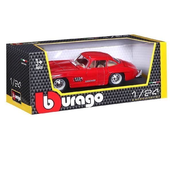 Коллекционная модель автомобиля Bburago Mercedes-Benz 300 SL (1954), масштаб 1:24, красный 18-22023 фото 4
