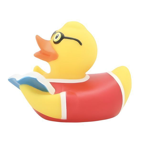Стильна тематична гумова качечка FunnyDucks "Письменник" L1827 фото 4