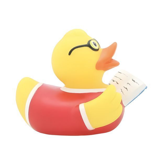Стильна тематична гумова качечка FunnyDucks "Письменник" L1827 фото 2