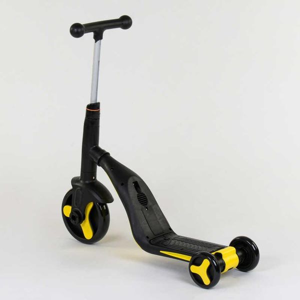 Самокат - біговел - велосипед 3 в 1 Best Scooter підсвічування музика PU колеса жовтий JT 10993 фото 5