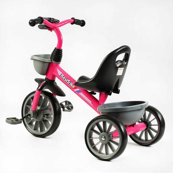 Дитячий триколісний велосипед 12" Best Trike колеса EVA сталева рама світлові та звукові ефекти рожевий фото 2