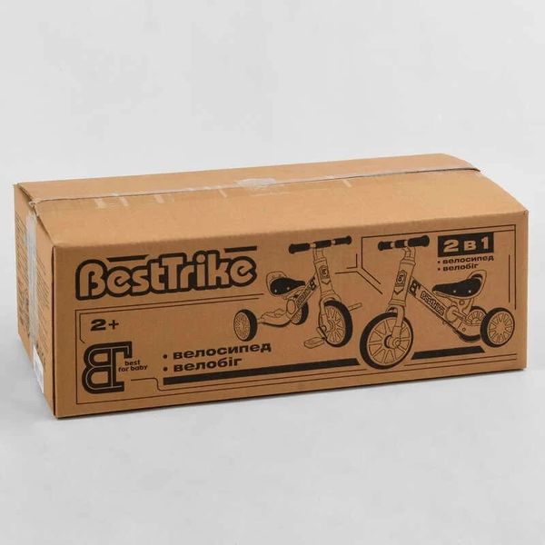 Дитячий триколісний велосипед - трансформер Best Trike EVA колеса, функція біговела бірюзовий 73543 фото 3