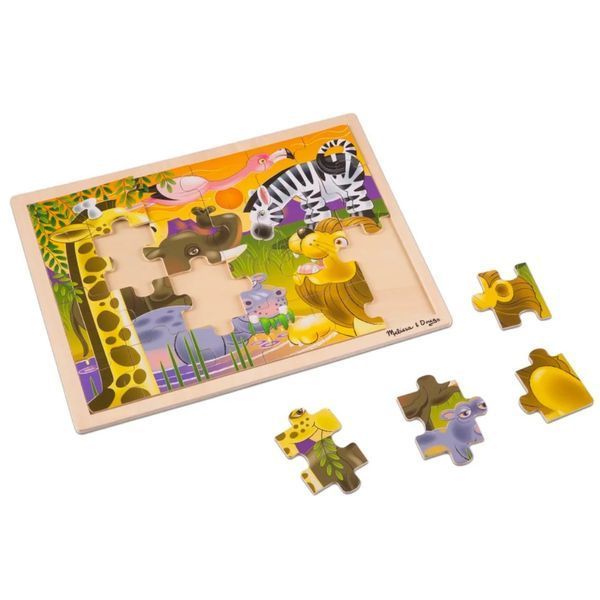 Деревянный пазл в рамке Melissa & Doug &laquo;Африканская саванна&raquo; 24 элемента MD12937 фото 2