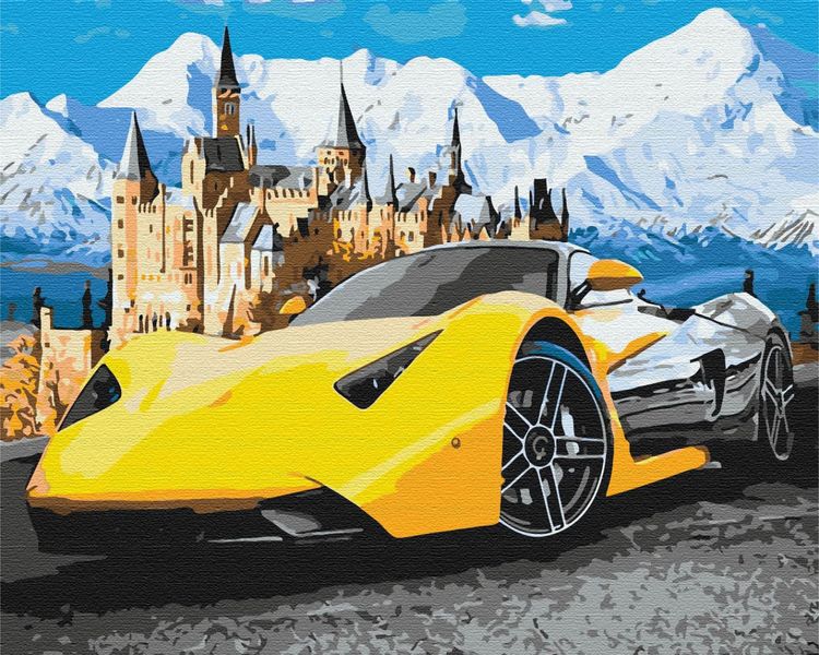 Картина за номерами BrushMe "Lamborghini біля замку" 40х50см BS28723 фото 1