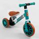 Дитячий триколісний велосипед - трансформер Best Trike EVA колеса, функція біговела бірюзовий 73543 фото 2
