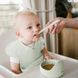 Детская силиконовая мисочка для кормления 6м+ Babyono с присоской зелёная фото 3