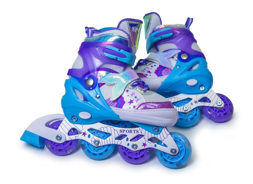 Детские раздвижные ролики 34-37 Scale Sports Mermaid подсветка колес фиолетовый фото 10