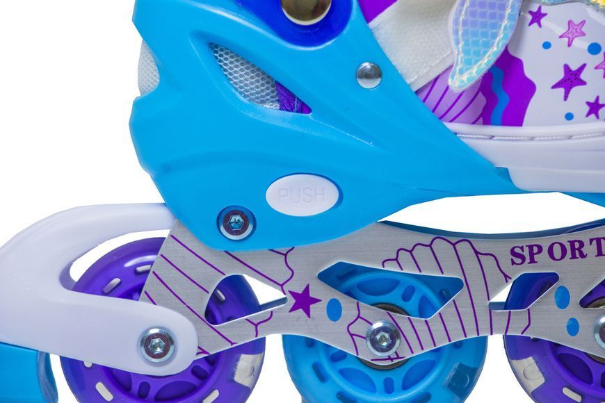Детские раздвижные ролики 34-37 Scale Sports Mermaid подсветка колес фиолетовый фото 4