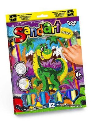 Дитяча картина з кольорового піску Danko Toys Sandart Динозаврик SA-02-10 фото 1