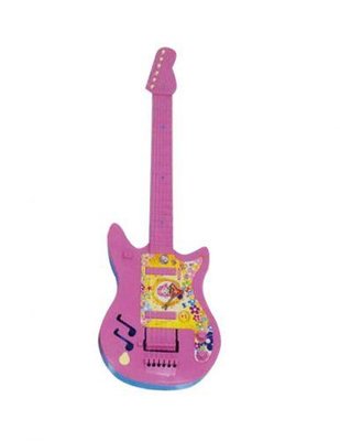 Детская игрушечная пластиковая гитара Maximus 20 см розовая 5095 фото 1