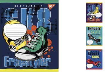 Набір учнівських зошитів Yes Skates формат А5, 18 арк. в клітинку 25 шт. 765833 фото 1