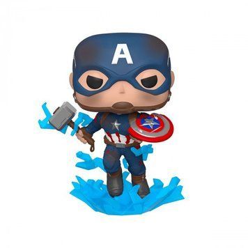 FUNKO POP! Игровая фигурка cерии "Мстители:Финал" - Капитан Америка с Мьёльниром 9.6 см фото 1