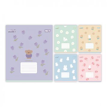 Набір учнівських зошитів Yes Miffy Flowers формат А5, 12 арк. в лінійку 25 шт. 768709 фото 1