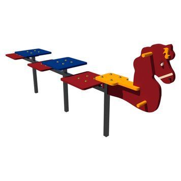 Тематична лавочка для дитячого майданчика Kidigo Коник 250х40х55см фото 1