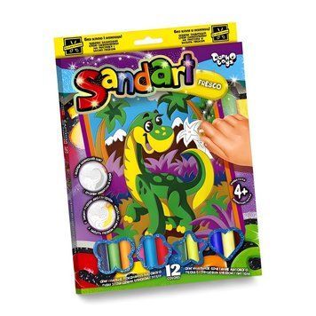 Дитяча картина з кольорового піску Danko Toys Sandart Динозаврик SA-02-10 фото 1