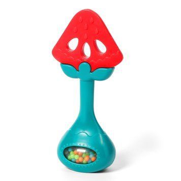 Игрушка погремушка с грызунком для младенцев Babyono Арбуз 3м+ 6х14 см синяя 499 фото 1