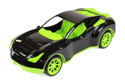 Іграшкова спортивна машина ТехноК 38 см чорно-зелена 6139 фото 1