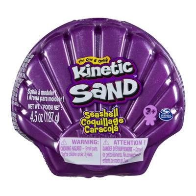 Двоколірний кінетичний пісок для дитячої творчості Kinetic Sand "Ракушка" фіолетова 127 г фото 1