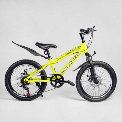 Велосипед подростковый двухколёсный 20" CORSO Crank желтый CR-20501 фото 1