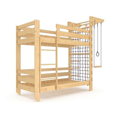 Двухъярусная деревянная спортивная кровать для подростка Sportbaby 190х80 см лак babyson 8 фото 1