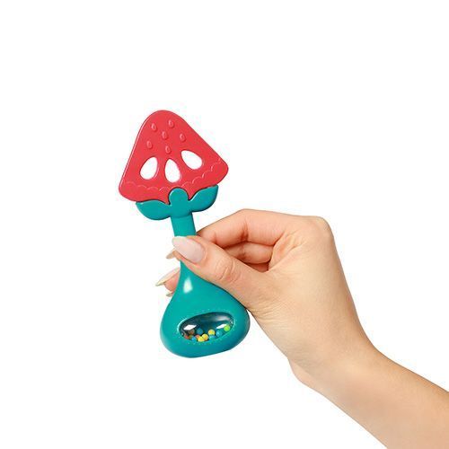 Игрушка погремушка с грызунком для младенцев Babyono Арбуз 3м+ 6х14 см синяя 499 фото 2