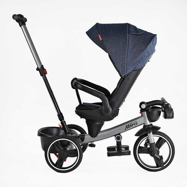 Детский трехколесный велосипед Best Trike Marco интерактивный PU колеса 10" джинс и серая база 303-19 фото 6