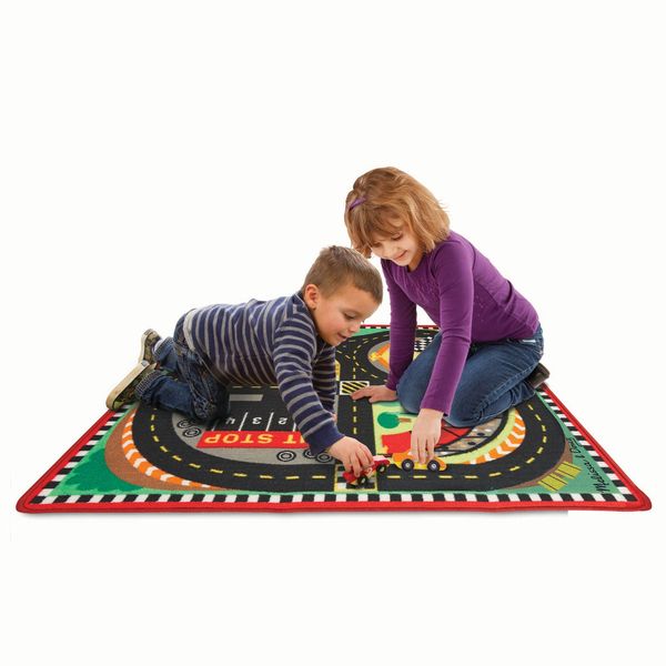 Ігровий килимок для підлоги з машинками Гоночна траса 110х120 см Melissa&Doug MD19401 фото 2