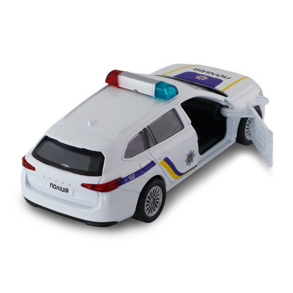 Поліцейська машинка TechnoDrive Skoda Superb Combi iV, масштаб 1:43, біла фото 2