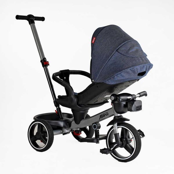 Детский трехколесный велосипед Best Trike Marco интерактивный PU колеса 10" джинс и серая база 303-19 фото 4