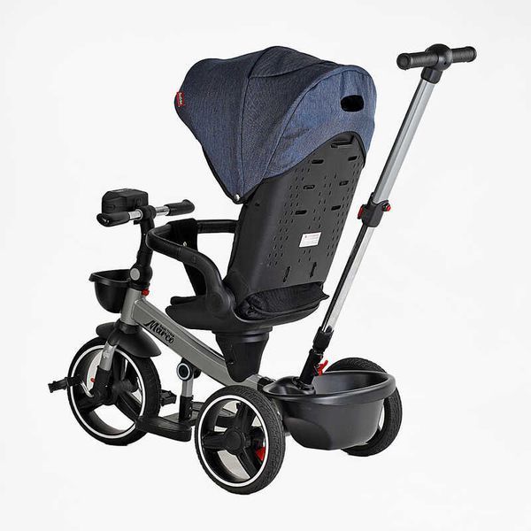 Детский трехколесный велосипед Best Trike Marco интерактивный PU колеса 10" джинс и серая база 303-19 фото 3