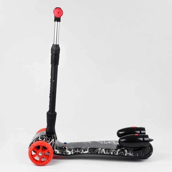 Дитячий самокат з турбінами складаний Best Scooter MAXI | 3 PU колеса 120х40 | музика дим | 80542 фото 2