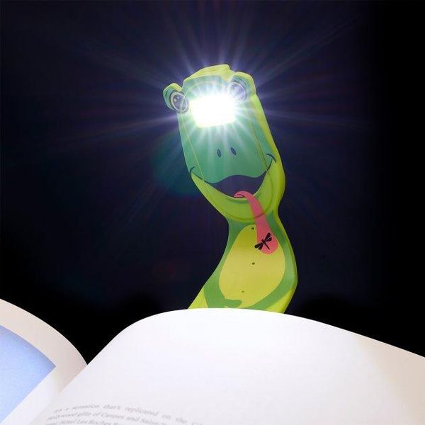 Детская закладка с LED фонариком FLEXILIGHТ с USB аккумулятором 20 люм серии «Друзья» - Лягушка фото 6