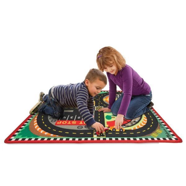 Дитячий ігровий килимок Гоночна траса Melissa&Doug 100&times;91 см + 4 машинки, від 3 років MD19401 фото 9