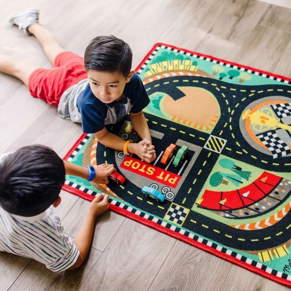 Дитячий ігровий килимок Гоночна траса Melissa&Doug 100&times;91 см + 4 машинки, від 3 років MD19401 фото 2
