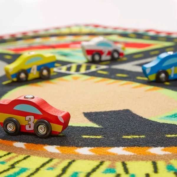 Дитячий ігровий килимок Гоночна траса Melissa&Doug 100&times;91 см + 4 машинки, від 3 років MD19401 фото 8