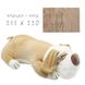 Детский флисовый плед 155х110 см с игрушкой 60 см "Собака" бежевый фото 2