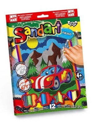 Дитяча картина з кольорового піску Danko Toys Sandart Машинка SA-02-03 фото 1