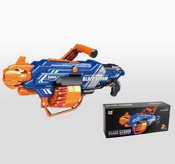 Іграшковий бластер мініган на м'яких патронах 60 см Blaze Storm Automatic Gun 40 патронів звук ефекти ZC 7122 фото 1