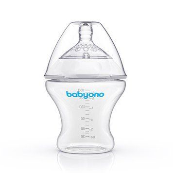 Антиколікова пляшка 0м+ 180 мл BabyOno Natural nursing повільний потік фото 1