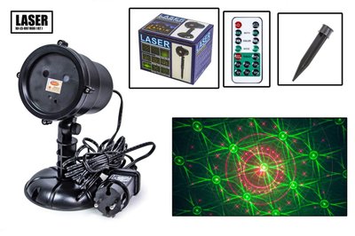 Новорічний вуличний лазерний проектор 2 кольори X-Laser XX-LS-807 RGB з ДУ фото 1