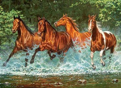 Пазлы Castorland "Лошади, бегущие по воде" 300 элементов 40 х 29 см B-030361 фото 1