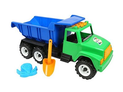 Игрушечный грузовик Орион Цветной с лопаткой и пасочкой 56 см зеленый 184 фото 1