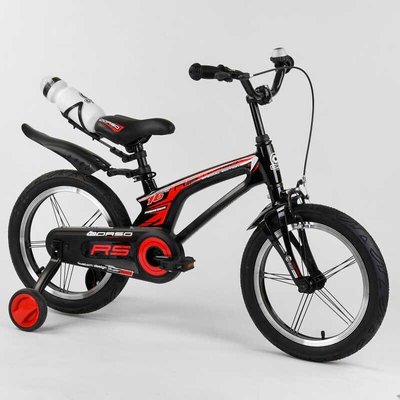 Велосипед дитячий двоколісний 16" CORSO Turbo чорний 83564 фото 1