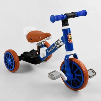 Дитячий триколісний велосипед - трансформер Best Trike EVA колеса, функція біговела синій 96021 фото 1