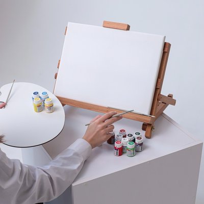 Стартовый набор для художника BrushMe (мольберт, полотно, кисти, лак, палитра, краски) S100 фото 1